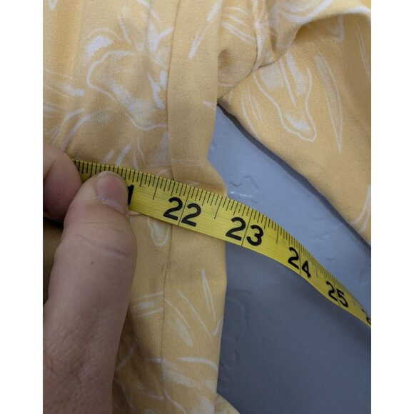 Hang Ten Womens XL Yellow Floral Long Sleeve Top shirt UV Protection Zipper Pock - Picture 10 of 10